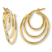 Fiorenza 3-Row Graduated Polished Hoop Earrings