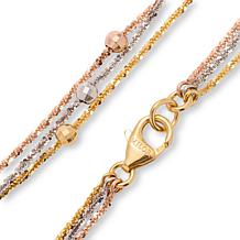 Fiorenza 3-Strand Margherita Chain Bracelet with Bead Accents