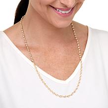 Fiorenza Jewelry Twisted Herringbone 24" Adjustable Chain Necklace
