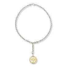 Fiorenza Jewelry Y-Drop Necklace with Fleur-de-lis Coin Pendant