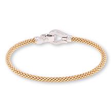 Fiorenza Sterling Silver Popcorn Bangle Bracelet with Horseshoe Clasp