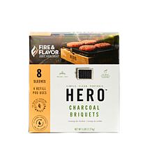 Fire & Flavor FFG7 HERO Charcoal Briquets, 8 Sleeves, 96 Briquets