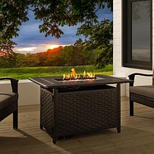 Fire Sense Albany Rectangular Aluminum LPG Fire Pit