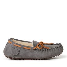 Fireside By Dearfoams Kid's Parke Genuine Shearling Moccasin Slipper