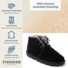 Fireside by Dearfoams Men's Genuine Shearling Lace Up Boot-Shepparton