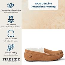 Fireside By Dearfoams Women's Mel Genuine Shearling Moccasin Slipper