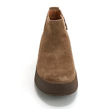 FitFlop F-Mode Leather/Suede Flatform Zip Ankle Boot