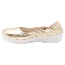 FitFlop Flowform Leather Metallic Ballerina Flat