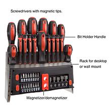Fleming Supply 39-Piece Screwdriver and Bit Set - Black, Red