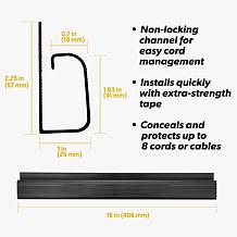 Fleming Supply J-Channel Desk Cable Organizer Cord Cover 10-Pack