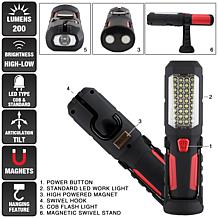 Fleming Supply LED Flashlight with Magnetic Swivel Base & Hanging Hook