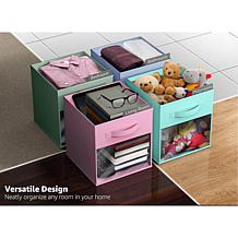 Foldable Storage Cube Bins 6-Pack with Clear Window
