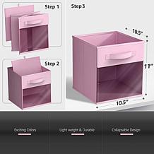 Foldable Storage Cube Bins 6-Pack with Clear Window