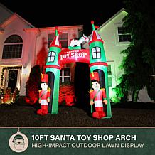 Fraser Hill Farm 10-Ft. Santa’s Toy Shop Inflatable with Nutcracker...