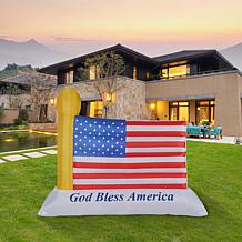 Fraser Hill Farm 10' Inflatable American Flag w/ Lights & Storage Bag