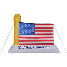 Fraser Hill Farm 10' Inflatable American Flag w/ Lights & Storage Bag