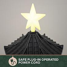 Fraser Hill Farm 16.5-in. Snowy Lantern Tree Topper with Santa Clau...