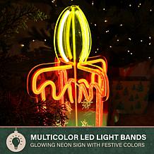 Fraser Hill Farm 23.6-in. 3D Neon LED Candle with Multicolor Light ...