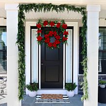 Fraser Hill Farm 24-in. Real Feel Foam Poinsettia Wreath