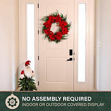 Fraser Hill Farm 24-in. Real Feel Foam Poinsettia Wreath
