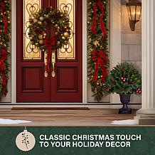 Fraser Hill Farm 2.5-Ft. Joyful Porch Tree in Pedestal Urn with Pin...