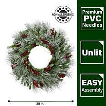 Fraser Hill Farm 25-In. Lightly Flocked Wreath Door or Wall Hanging...