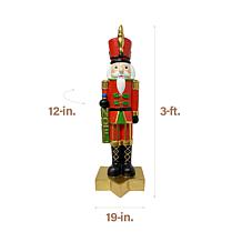 Fraser Hill Farm 3-ft. Flat Back Nutcracker Soldier with White LED ...