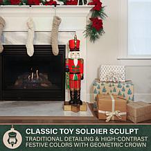 Fraser Hill Farm 3-ft. Flat Back Nutcracker Soldier with White LED ...