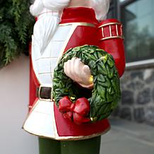 Fraser Hill Farm 31.9-in. Resin Nutcracker Statue with Wreath, Whit...