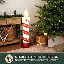 Fraser Hill Farm 3.3-Ft. Light Up Christmas Candle Blow Mold with S...