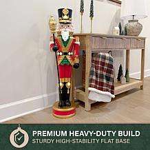 Fraser Hill Farm 3.3-ft. Resin Nutcracker Statue with Scepter, Whit...
