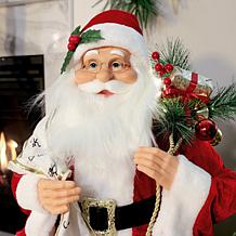 Fraser Hill Farm 35-in. Animated Musical Sitting Santa Claus with G...