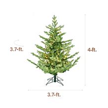 Fraser Hill Farm 4-Ft. Foxtail Pine Pre-Lit Artificial Christmas Tr...
