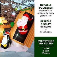 Fraser Hill Farm 4-Ft. Tall Pre-Lit Inflatable Santa in Outhouse