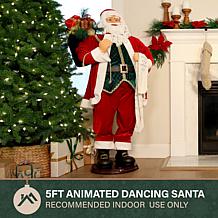 Fraser Hill Farm 4.9-Ft. Fancy Animated Musical Dancing Santa Claus...
