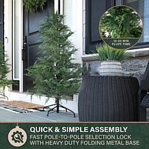 Fraser Hill Farm 5-Ft. Alpine Cedar Pre-Lit Artificial Christmas Tr...