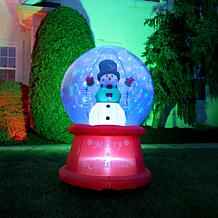 Fraser Hill Farm 5-Ft. Snowman Snow Globe Inflatable with Multicolo...