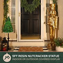 Fraser Hill Farm 5.1-Ft. Resin Gold Nutcracker Statue with Scepter,...