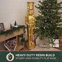 Fraser Hill Farm 5.1-Ft. Resin Gold Nutcracker Statue with Scepter,...