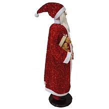 Fraser Hill Farm 58" Dancing Santa Sequin Suit w/ Teddy & Gift Decor