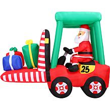 Fraser Hill Farm 6 ft. Pre-Lit Inflatable Santa in Fork Lift