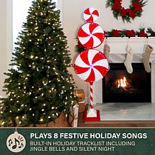 Fraser Hill Farm 6-Ft. Stacked Candy Musical Floor Lamp with 180 LE...