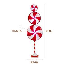 Fraser Hill Farm 6-Ft. Stacked Candy Musical Floor Lamp with 180 LE...