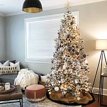 Fraser Hill Farm 7.5' Flocked Christmas Tree w/ Smart String Lighting