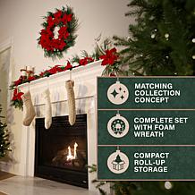 Fraser Hill Farm 9-Ft. Real Feel Foam Poinsettia Garland