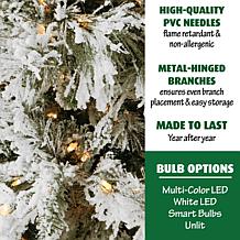 Fraser Hill Farms 6-1/2' Flocked Snowy Pine Tree - Clear