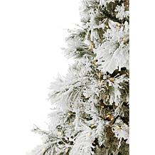 Fraser Hill Farms 6-1/2' Flocked Snowy Pine Tree - Clear