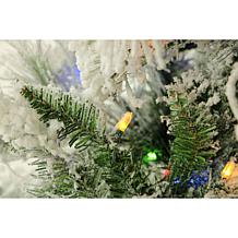 Fraser Hill Farms 6-1/2' Flocked Snowy Pine Tree - Multicolor