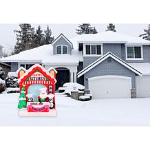 Fraser Hill Farms 7 Ft. Tall Pre-Lit Inflatable Santa's Kitchen