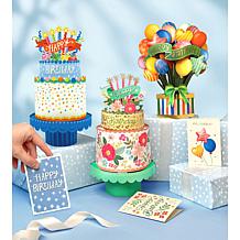 Freshcut Paper Classic Birthday Pop-Up Greeting, Card and Envelope 3pk